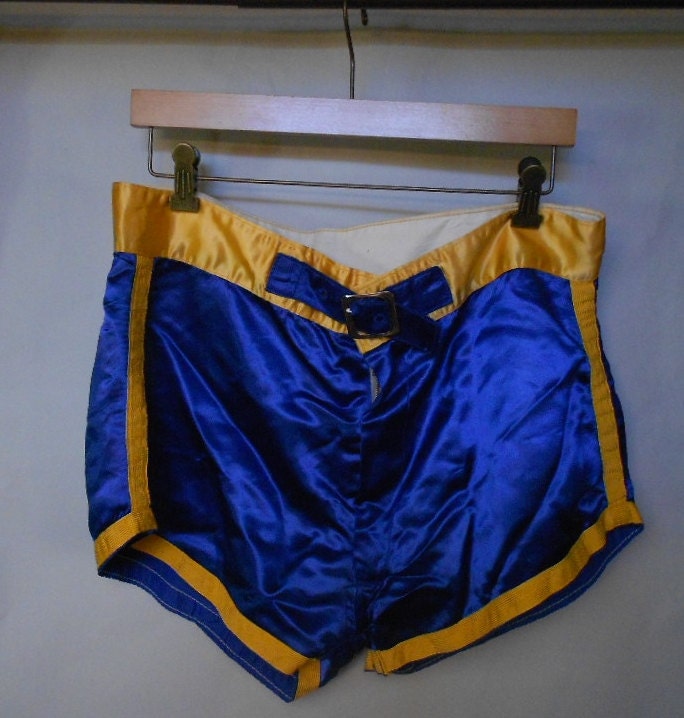 Vintage 40s 50s Men's Satin Boxing Trunks by ACollectiveNest
