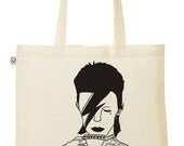illustrated David Bowie Tote bag hand printed