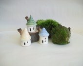 Garden Fairy Houses - Set of 3 - Mini Size- Handmade, Wheel Thrown
