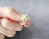SAILOR petite paved anchor post earrings in gold