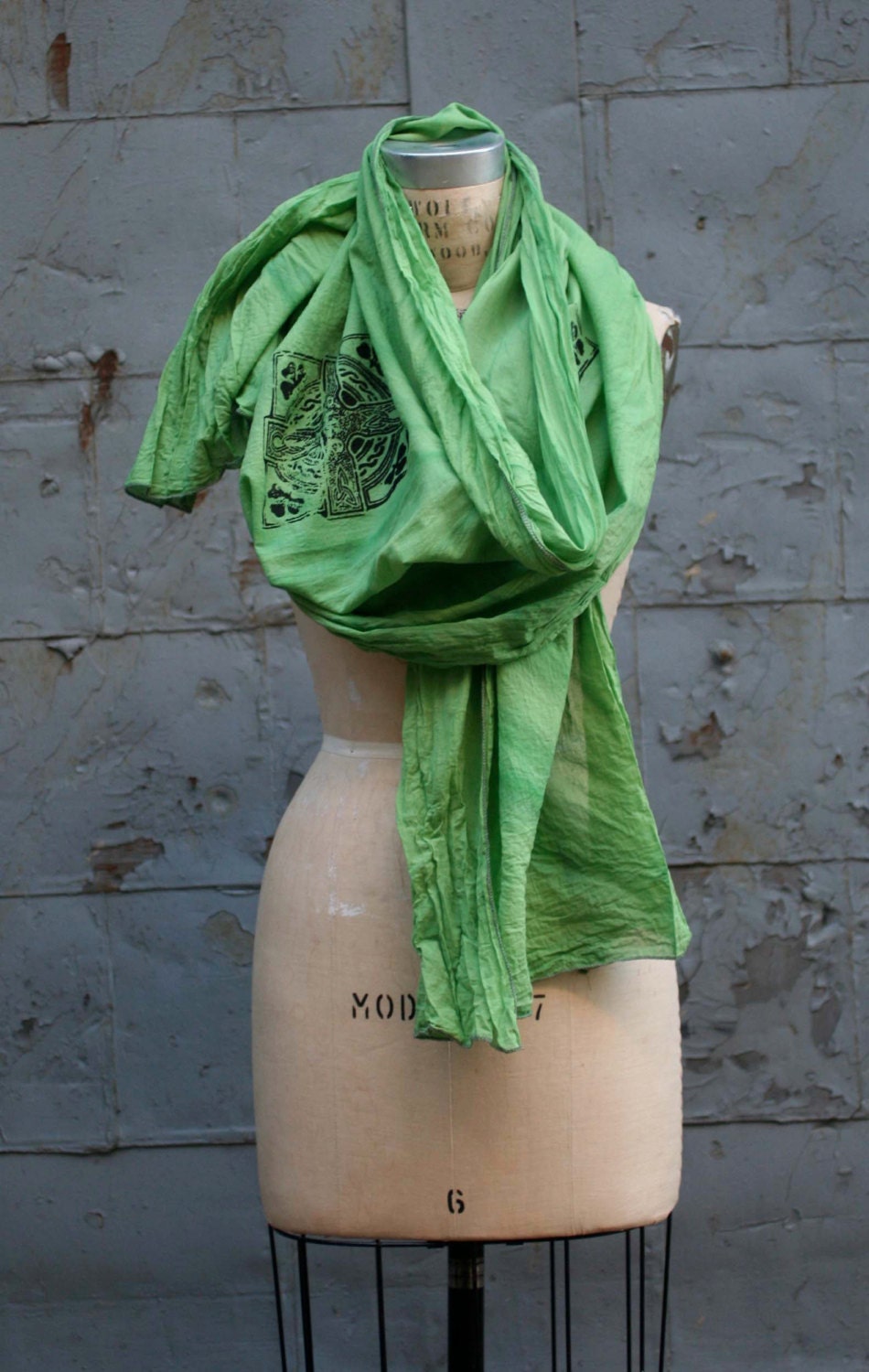 SALE Green Scarves/ Women's Scarves/ BEACH Wrap/ Spring Scarves/ Irish Scarves/ Celtic Cross/ Women's Accessories