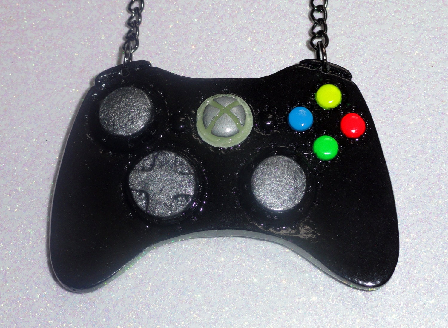 Xbox Controller Necklace - Black & Grey and Glow in the Dark - Resin