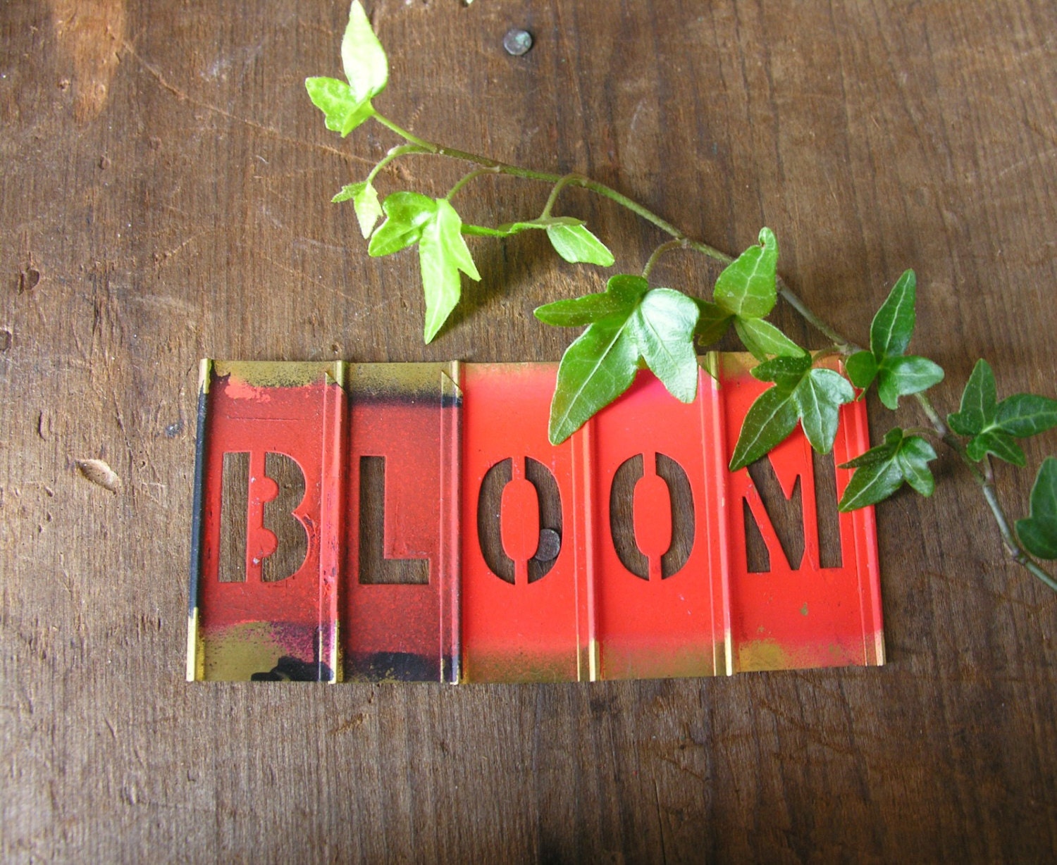 Bloom - 25 Brass Stencils Vintage Typography Adjustable Lockedge Gothic Interlocking Edges Box Lot Graphic Letters