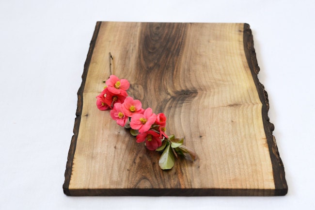 Large, Natural Edge Salvaged Black Walnut Wood Serving Board 860, Ready to Ship