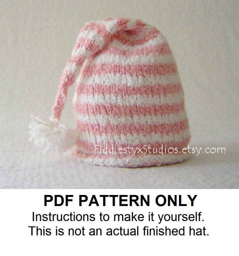 PDF Knitting PATTERN - Baby Girl Hat Knitting Pattern PDF - Pink Pixie Hat (Newborn, Infant, Toddler, Child sizes) New Baby Knitting Pattern