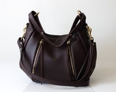 Leather bag purse - OPELLE Baby Ballet Bag - Soft Pebbled Leather in Garnet NEW SS 2013