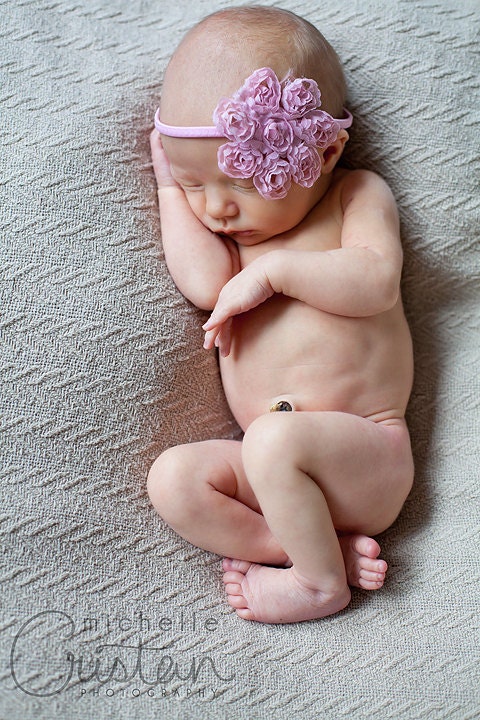 Pink --Shabby Chic Chiffon Lace Bloom-- Boutique Flower Headband- A Girly Necessity-- Custom Sizing Requests Welcome