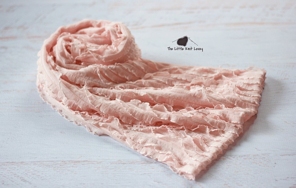 Beautiful Ruffled Fabric Wrap in Pale Pink, Photography Prop for Baby