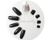 Arc En Ciel Nail Art Set (Size 1.6 cm) 3d pedicure fake nails tips acrylic toenails shine rainbows w/Glue