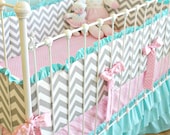 Candy Chevron Custom Crib bedding