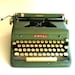 Vintage Green Royal Quiet De Luxe Green Typewriter w/ Original Case