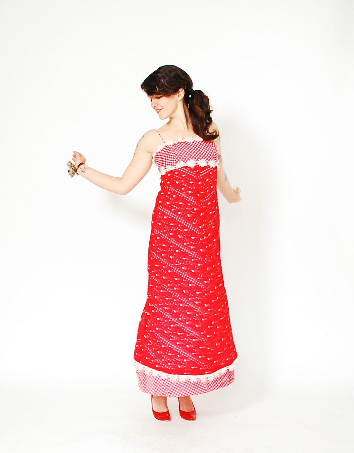 Vintage 1960s Maxi Dress - 60s Dress - The Laugh-In Dress