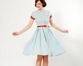 Vintage 1950s Dress - Striped 50s Dress - The State Fair Dress