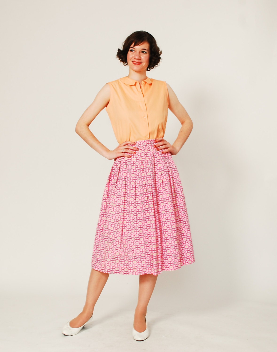 1960s Full Skirt - 60s Skirt - Primrose Garden