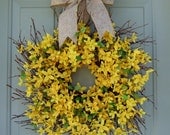 Spring Wreath - Forsythia Wreath - Easter Wreath