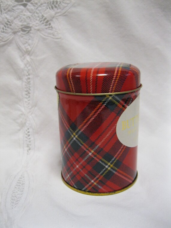 Items similar to Vintage Tartan Plaid Tin Cameo Scotland Butterscotch Candy Collectible on Etsy