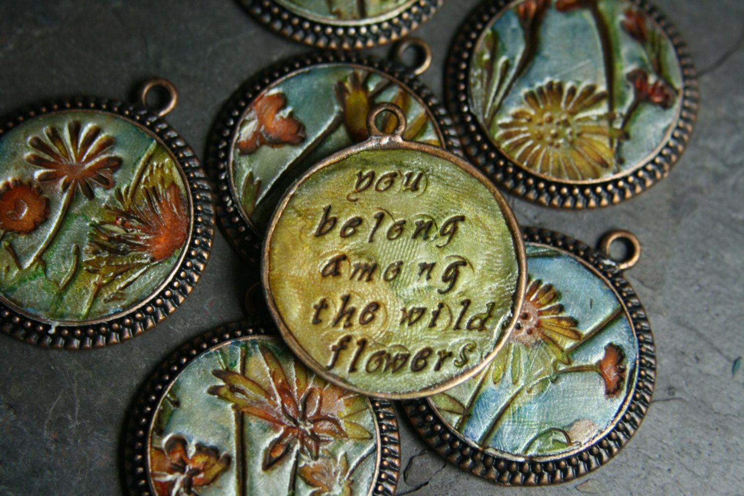 you belong among the wildflowers  - LIMITED EDITION - simple truths pendant - made to order