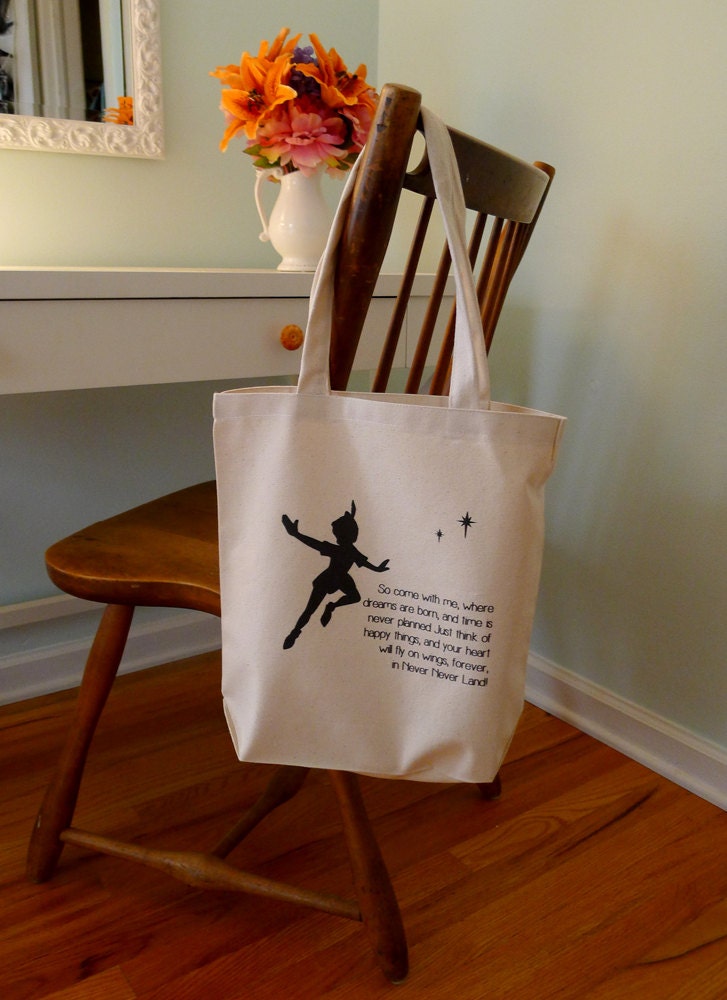 Peter Pan tote bag, Disney Tote bag, Peter Pan, J. M. Barrie Peter pan