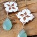 Sterling Silver, Copper, and Aqua Chalcedony Dogwood Flower Earrings. OOAK Handmade Jewelry by FullSpiral on Etsy