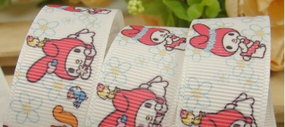 New Hello Kitty Melanie Bunny 7/8" Ribbon by the Yard Hairbows Easter Spring Bow Bows Crafts Il_570xn