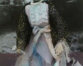 Grammas Ghost Miniature Undead Zombie Corpse Doll, 6 inches tall OOAK Dollhouse Psycho Character, free-standing