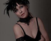 Lace collar Black leather and embroidered lace Tall collar Mourning steampunk Elegant gothic aristocrat high collar Neck corset Choker