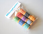 Mix Bakers Twine on mini wooden spools, 36 Yards of Bakers Twine in 9 colors A591