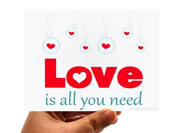ON SALE Card Set of 6 Love is all you need cards A46 Il_570xn