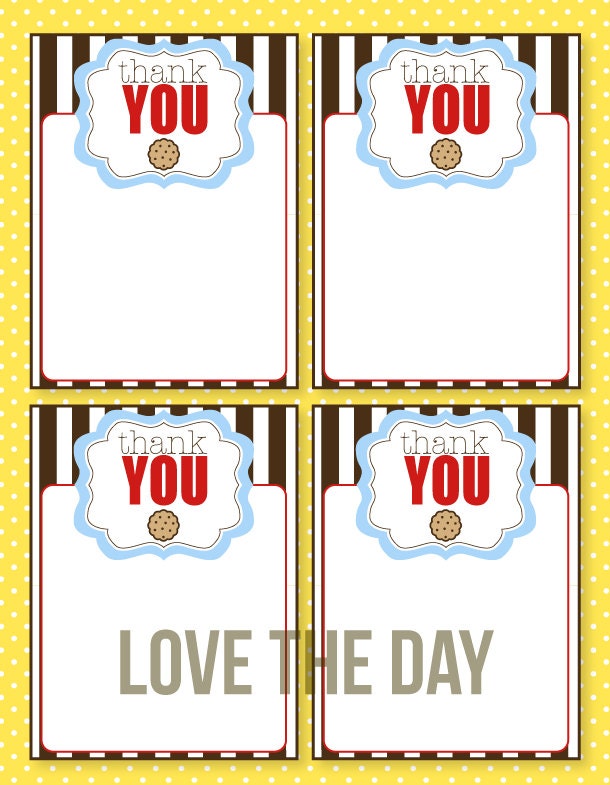 Milk And Cookie Party PRINTABLE Birthday Thank You Card (INSTAND DOWNLOAD) from Love The Day