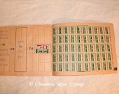 Vintage 1950's Merchants Green Stamps  Stamp Saver Book Filled Supplies Mixed Media Scrap Book Altered Art