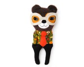 Working boy the retro bear plush with glasses softoy woodland