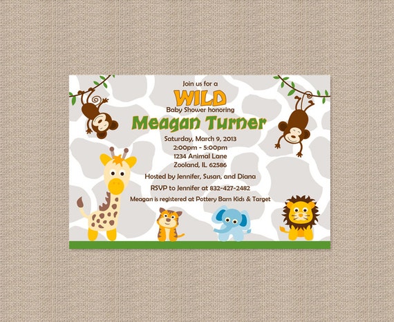 Printable Jungle Baby Shower Invitation - Printed Invitations Also ...