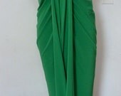 Kelly Green v neck dress, racer back dress, sleeveless dress, handmade by Cheryldine