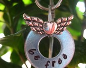 Hand Stamped Be Free Garden Marker Stake