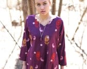 Purple Floral ornamented Tunic