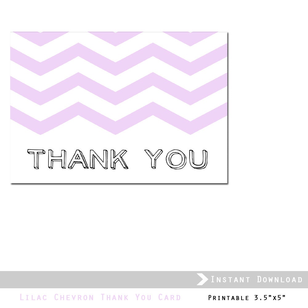 DIY Chevron Thank You Card Printable - Lilac- In the Details -