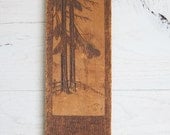 vintage carved wood pyrography art
