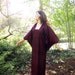 vintage 40s Kimono dress dark red and black Silk M