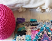 Vintage Moroccan Rag Rug - BOUCHEROUITE "runner diamonds"