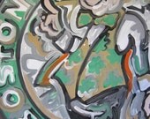 Boston Celtics Painting by Justin Patten Sports Art Basketball