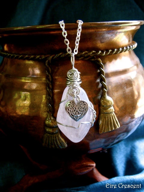 Celtic Rose Quartz Talisman