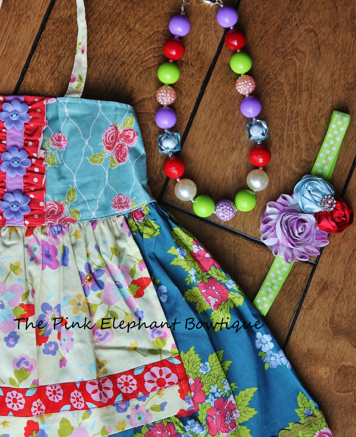 M2M Good Hart-Headband & Necklace SET-Chunky Beaded Necklace-Toddler Necklace-Baby Girl Headband-Photo Prop-M2M Matilda Jane