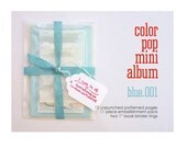 Color Pop Mini Album Blue Book Notebook Daybook Kit . Mixed Media Smash Art List Journal Travel Trip Baby Brag Scrapbook Album