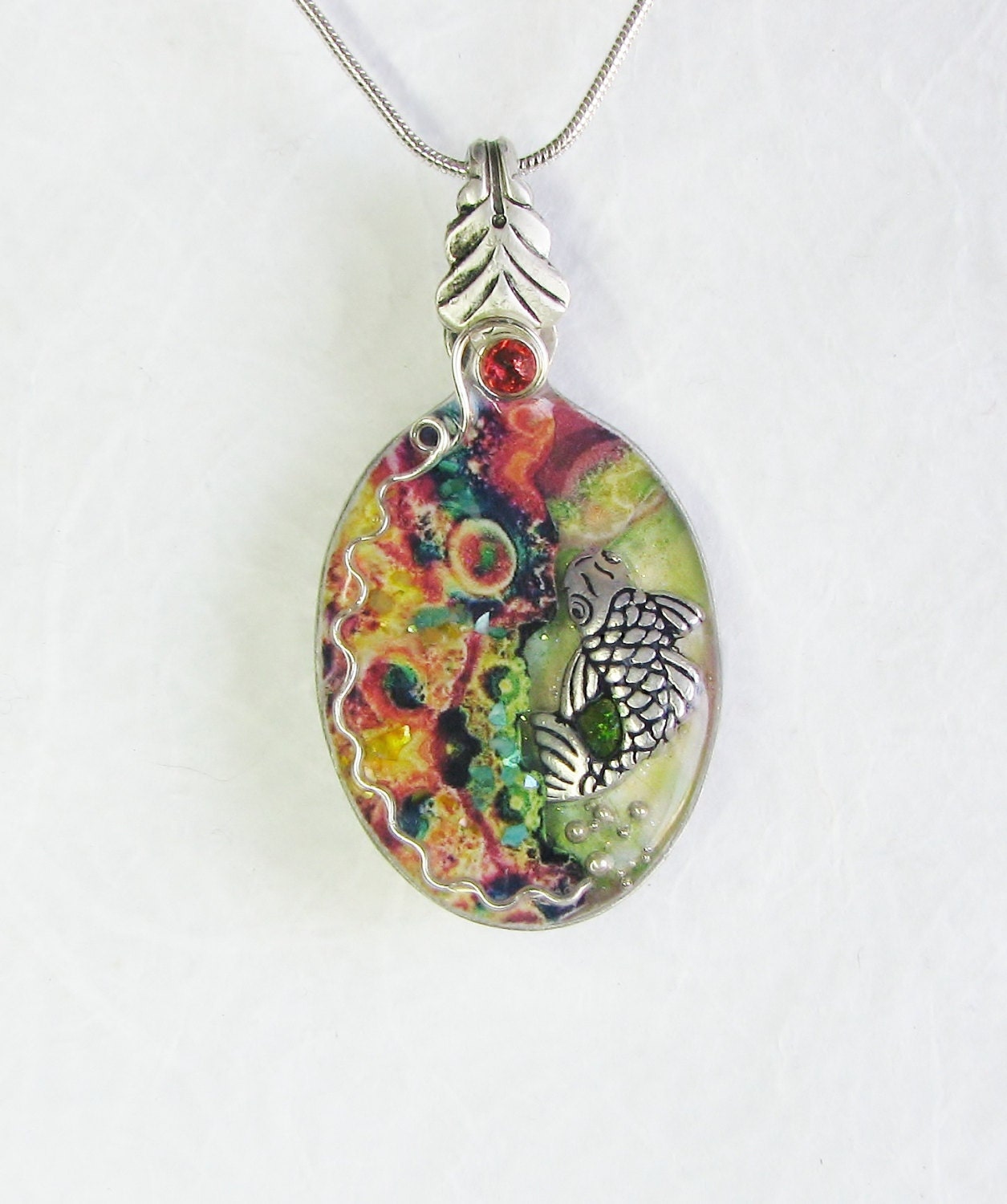 Koi Fish Spoon Necklace Pendant 3D Koi & by SpoonfestJewelry