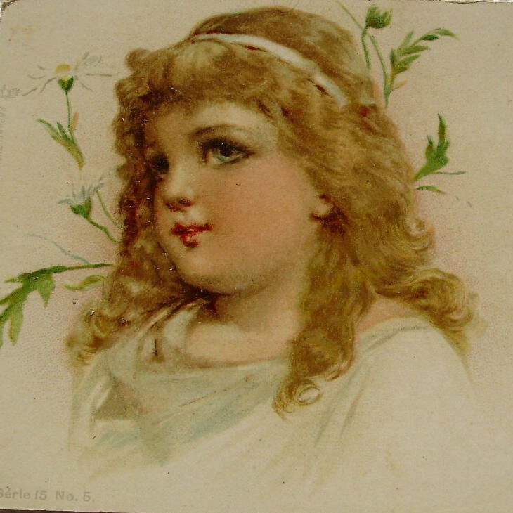 Unused French Antique Postcard - Little Girl