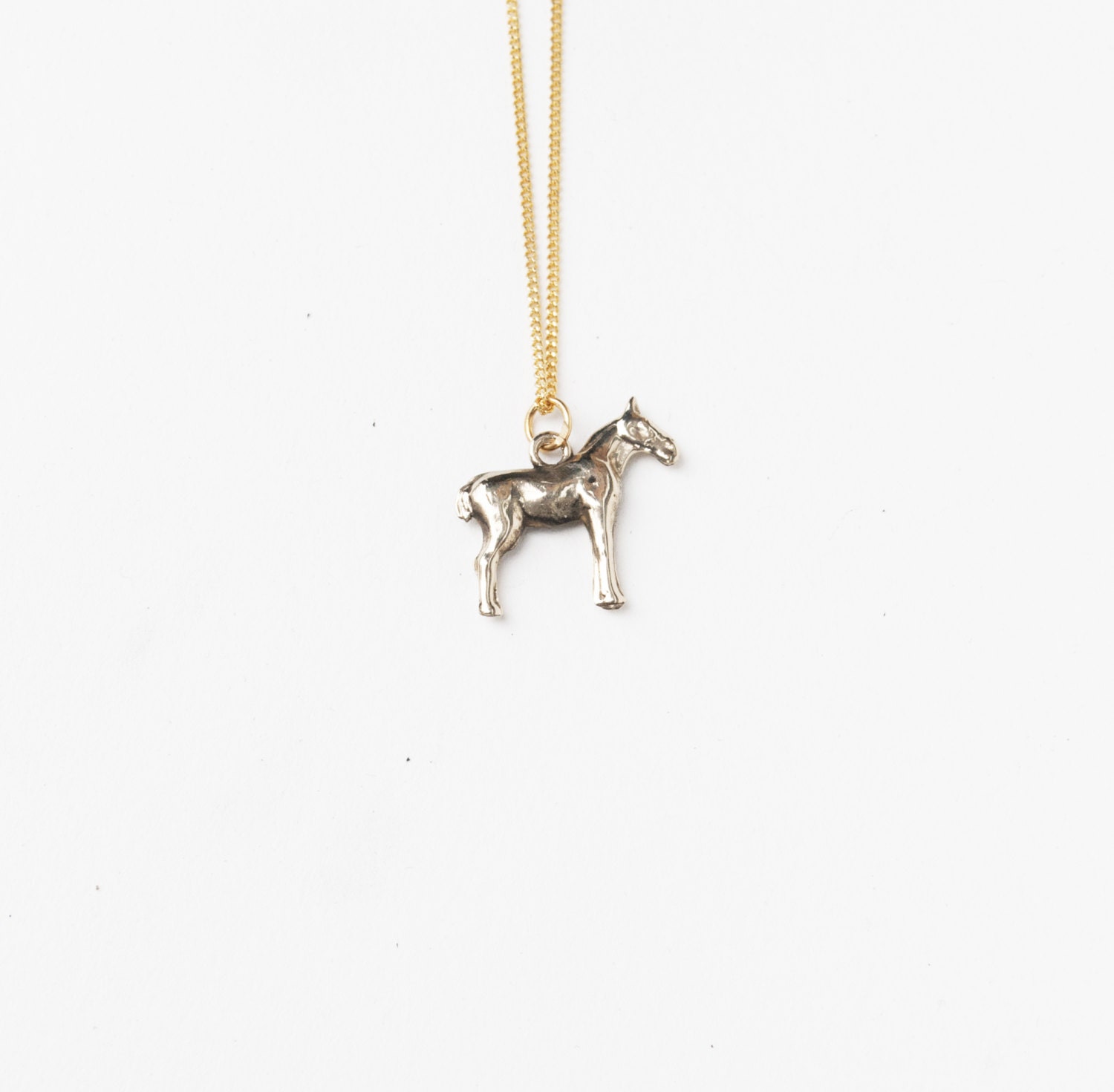 Vintage Wild Horse Charm Necklace, Vintage Cracker Jack Charm Necklace