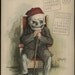 Unusual and Rare 117 Year Old Lithograph /// SKULL GRANDPA