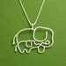 Elephant Necklace, Mother and Baby, Sterling Silver, Made To Order
