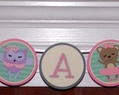 Dancing Animals It's A Girl Baby Shower Banner ... Mouse Owl Bear Alligator ... READY TO SHIP ... Pink Grey Teal ... adjustable Il_170x135