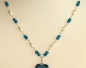 London Blue Topaz and Blue Neon Apatite Necklace in Sterling Silver